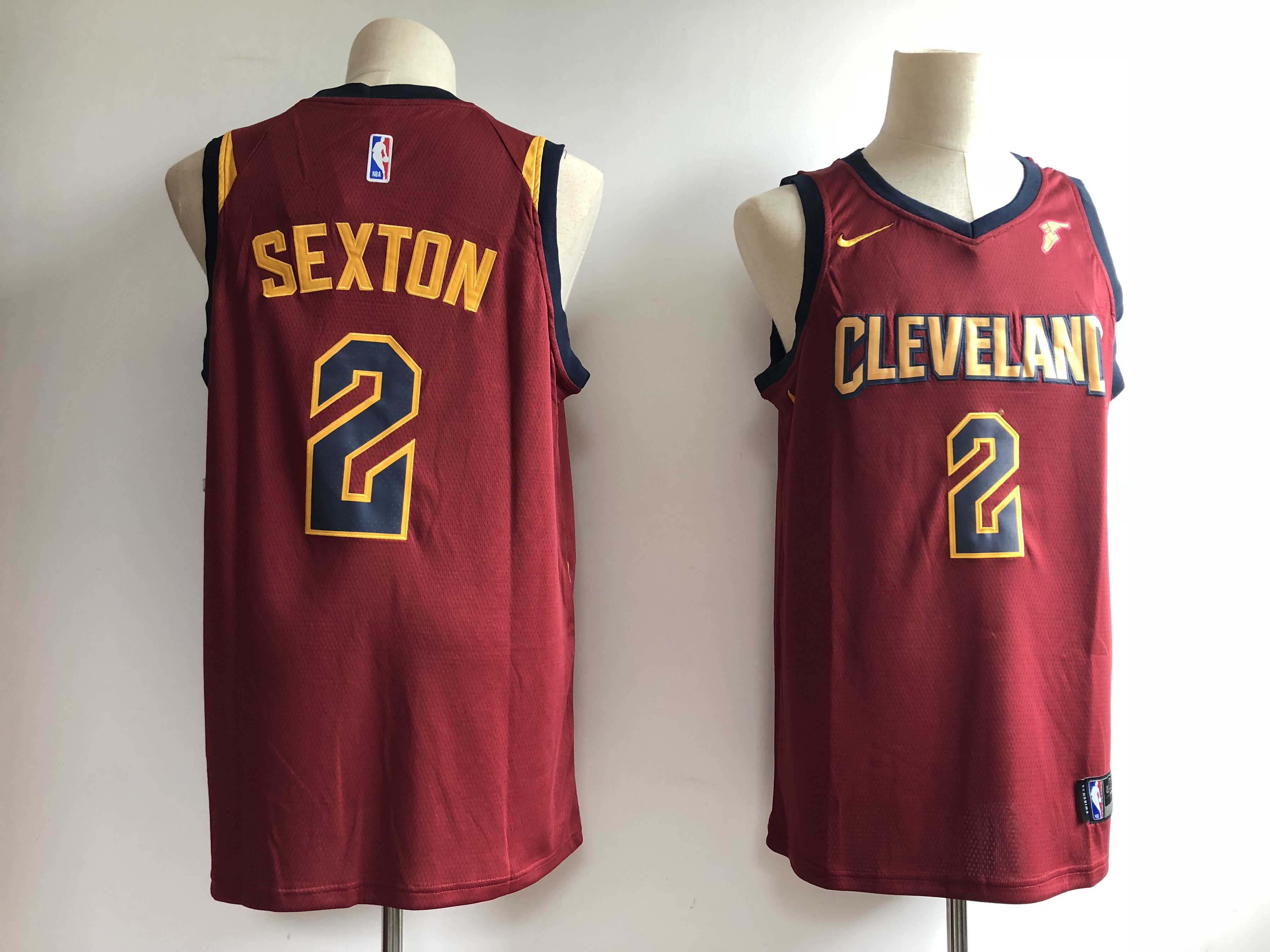 Men Cleveland Cavaliers #2 Sexton Red Game Nike NBA Jerseys